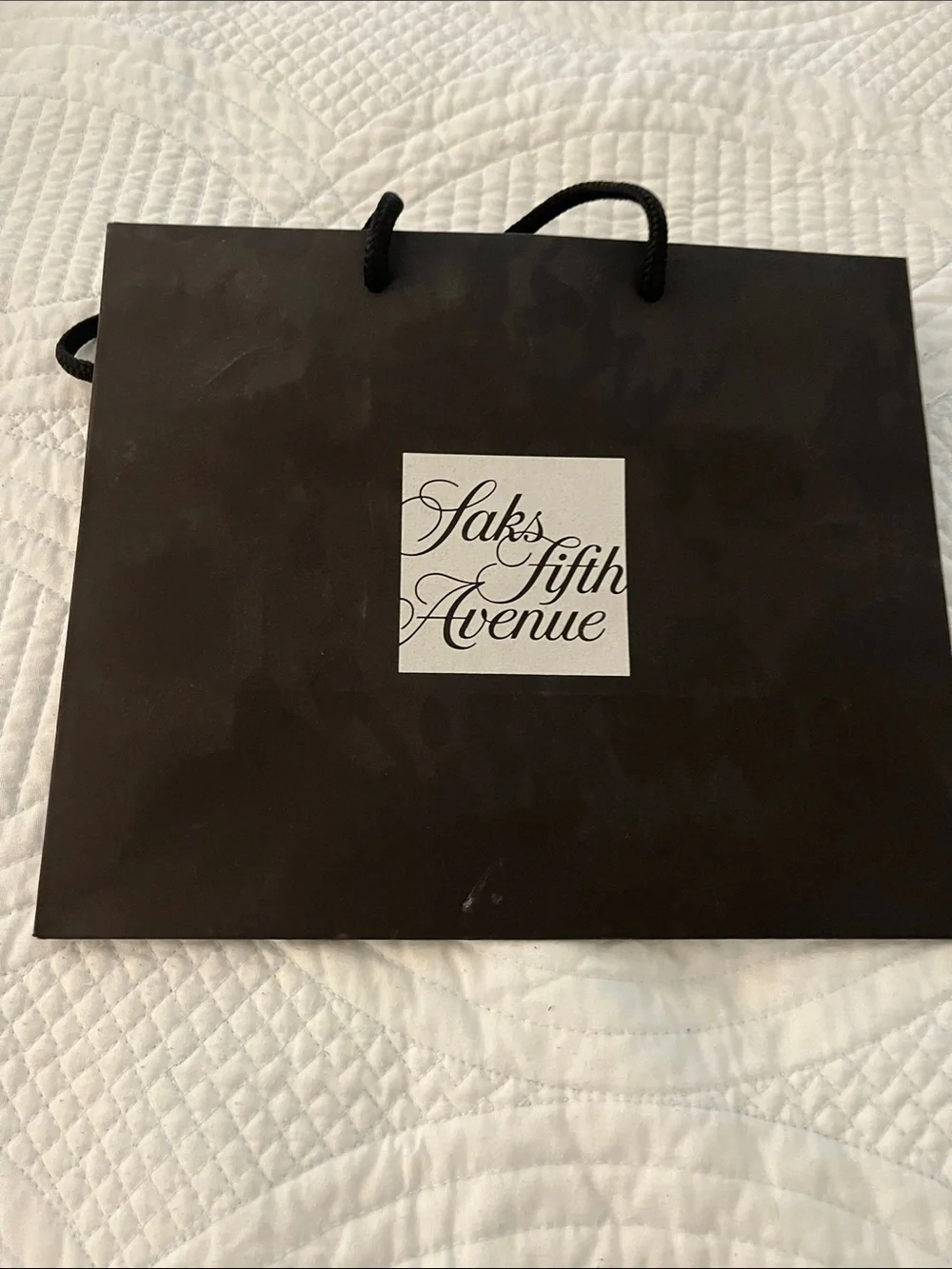 Vintage Gucci cloth cosmetic bag and Saks Fifth Ave  shopping bag